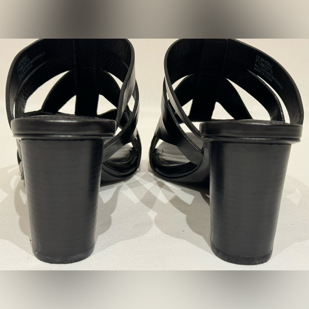 Lafayette 148 New York Women's Beverly Sandals Black Leather Size 7.5M - Picture 5 of 9